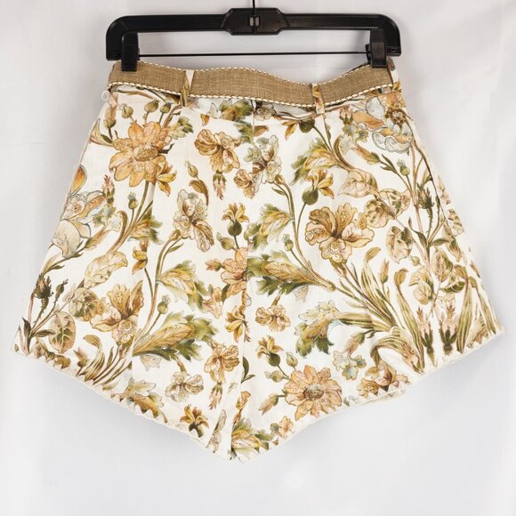 Zimmermann Chintz Tie-Neck Blouse And Mini Shorts In Pink Daisy Floral Size 0P/1 - Picture 10 of 14